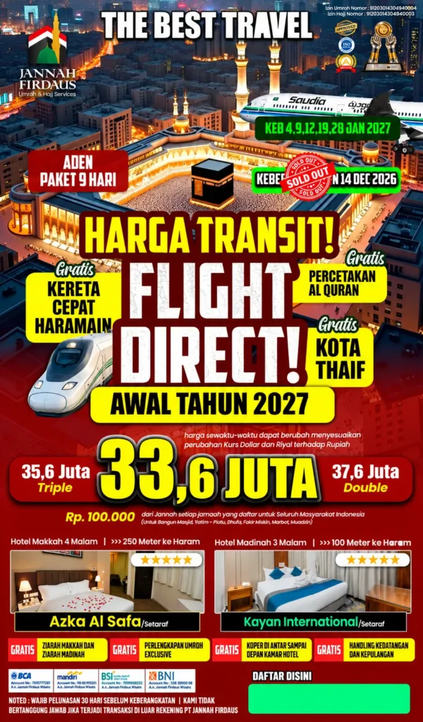 Brosur Paket Aden Bintang 4 & 5 (Free Kereta Cepat)