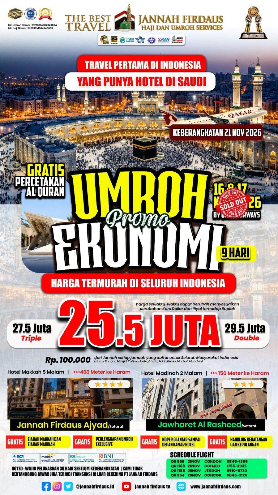 Brosur Paket Umroh Murah 8 Hari (Riyadh Air)