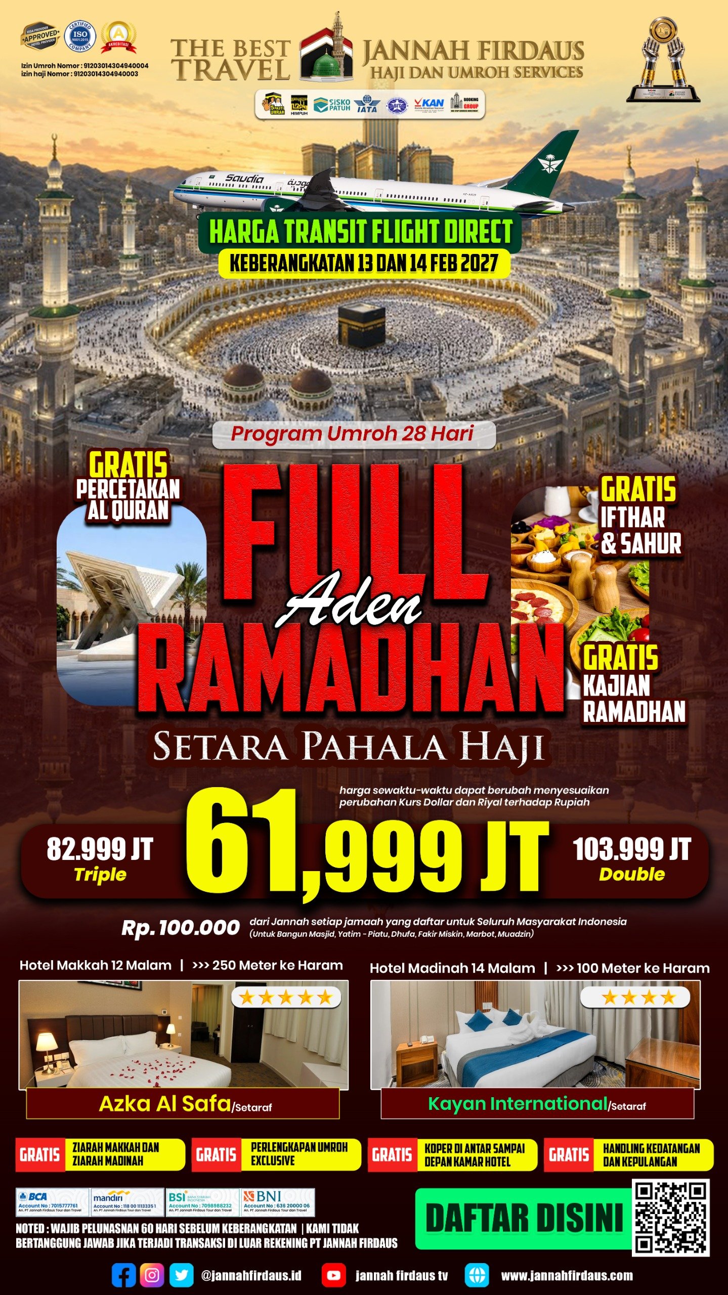 Brosur Paket Umroh Full Ramadhan Aden 28 Hari